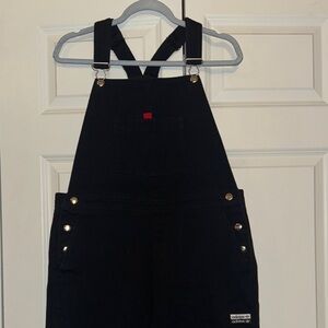 adidas Originals Dungaree Overalls Women’s L Black Denim